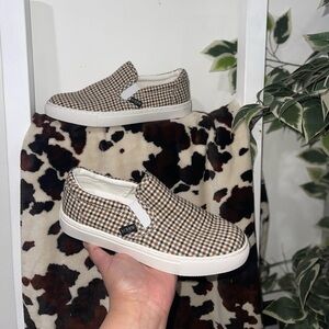 J. Crew plaid slip on sneakers size 6 women